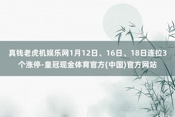 真钱老虎机娱乐网1月12日、16日、18日连拉3个涨停-皇冠现金体育官方(中国)官方网站