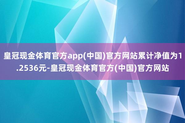 皇冠现金体育官方app(中国)官方网站累计净值为1.2536元-皇冠现金体育官方(中国)官方网站