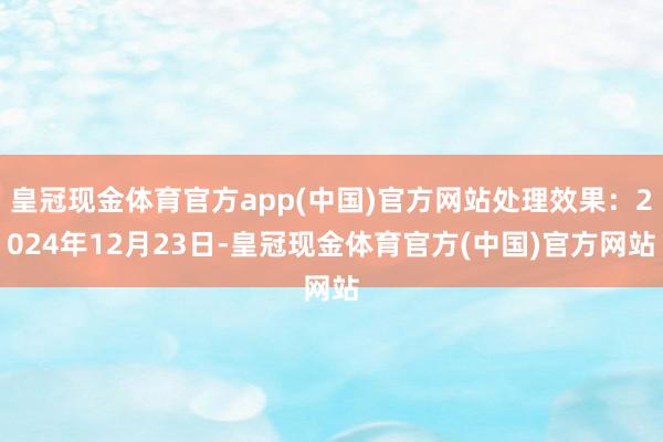 皇冠现金体育官方app(中国)官方网站处理效果：2024年12月23日-皇冠现金体育官方(中国)官方网站