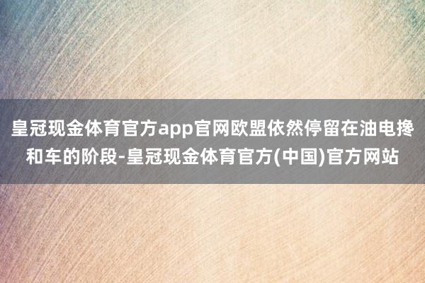 皇冠现金体育官方app官网欧盟依然停留在油电搀和车的阶段-皇冠现金体育官方(中国)官方网站